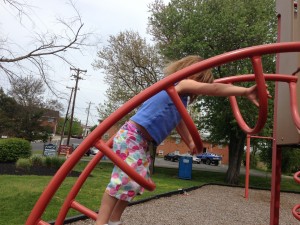 Fun at the park with one of my granddaughters.