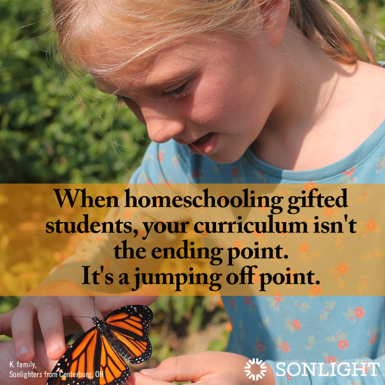 When homeschooling gifted students, your curriculum isn't the ending point. It's a jumping off point.